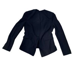 BCBG Maxazria Blazer Womens Medium Black Mariah Wool Blend Stretch Jacket Coat